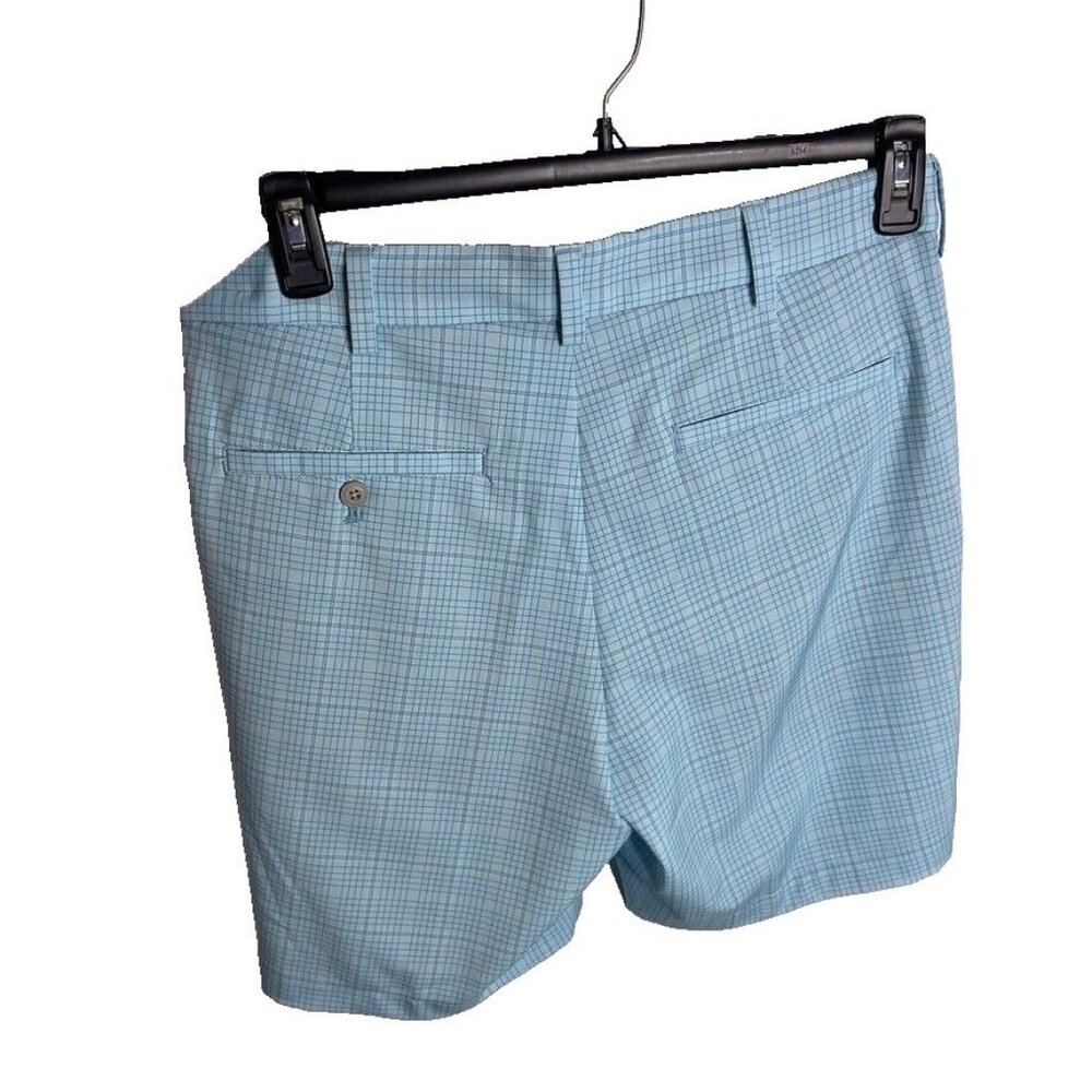 Pga Tour Men's $68 Check Print Performance 8" Golf Shorts - Cyan Blue Size 40 - Picture 8 of 11